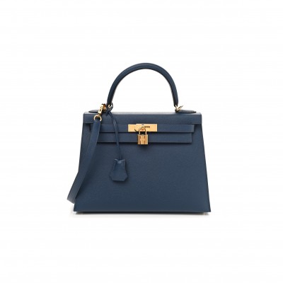 HERMÈS EPSOM KELLY SELLIER 28 BLEU DE MALTE (28*22*10cm) 